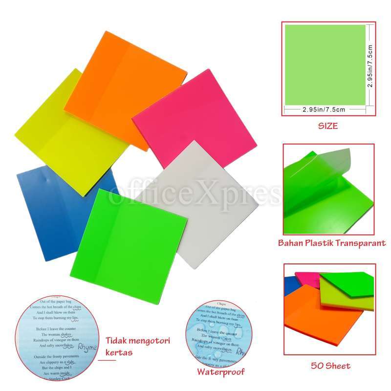 Jual Sticky Notes Transparan 50 Lembar / Transparent Sticky Notes ...