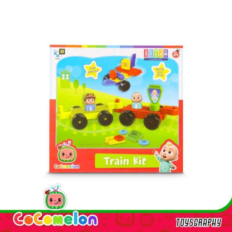 Promo Cocomelon Train Kit Fun Bricks ORIGINAL STEAM STEM Toys Mainan ...