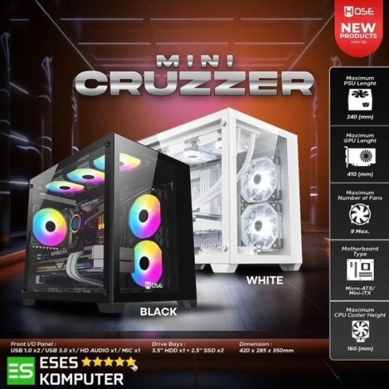 Mini Case Cruz Jual Case Hose Mini Cruzzer Black / White Dual Chamber M-atx Di Seller ...