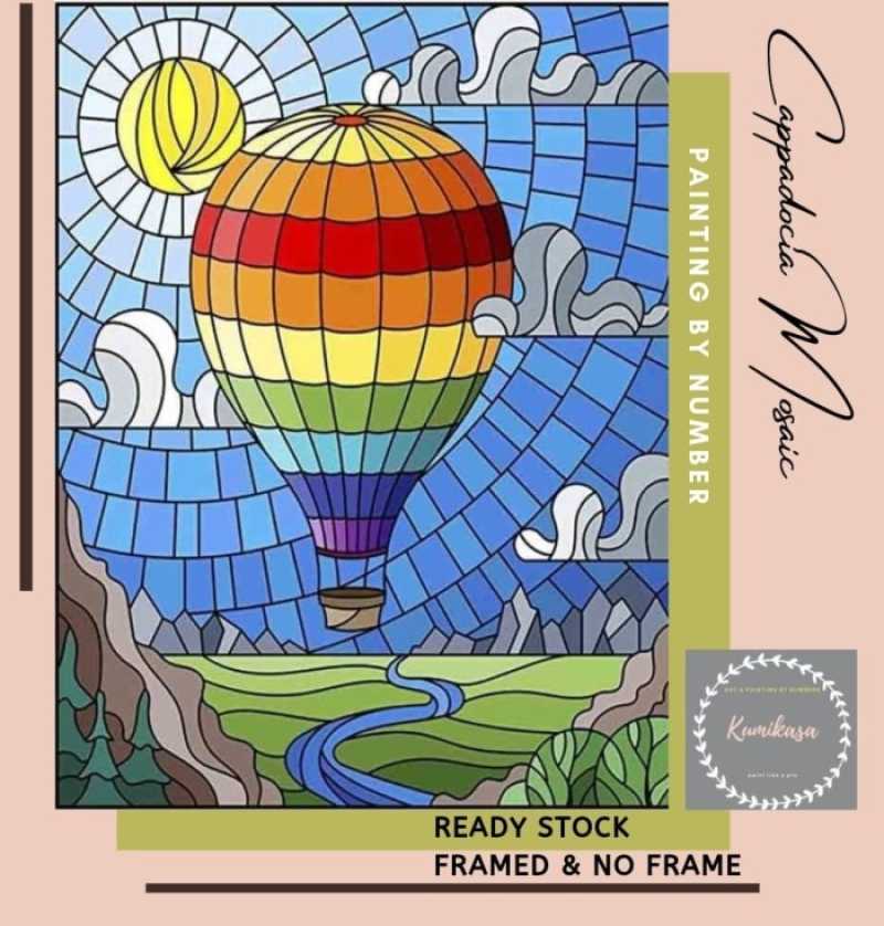 Promo DIY painting by number 50x40cm kerajinan tangan lukisan 3 AIR BALLOONS Diskon 35 di