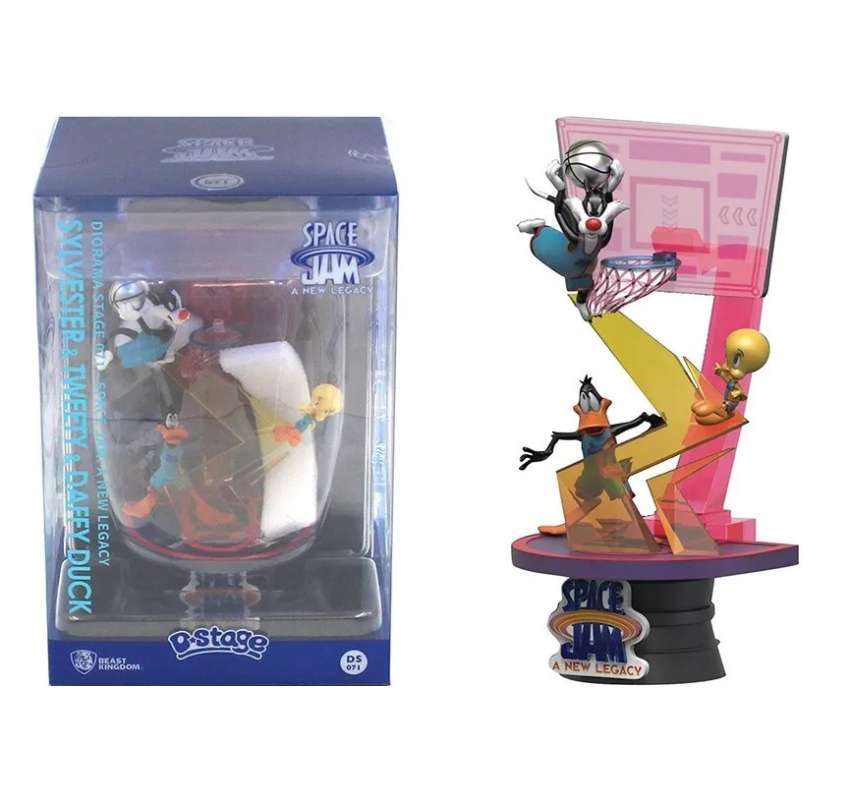Statue Space Jam : Taz & Marvin - Beast Kingdom D-Stage 6, Figurine Détaillée New Legacy, Collection Looney Tunes, Environ 15 Cm