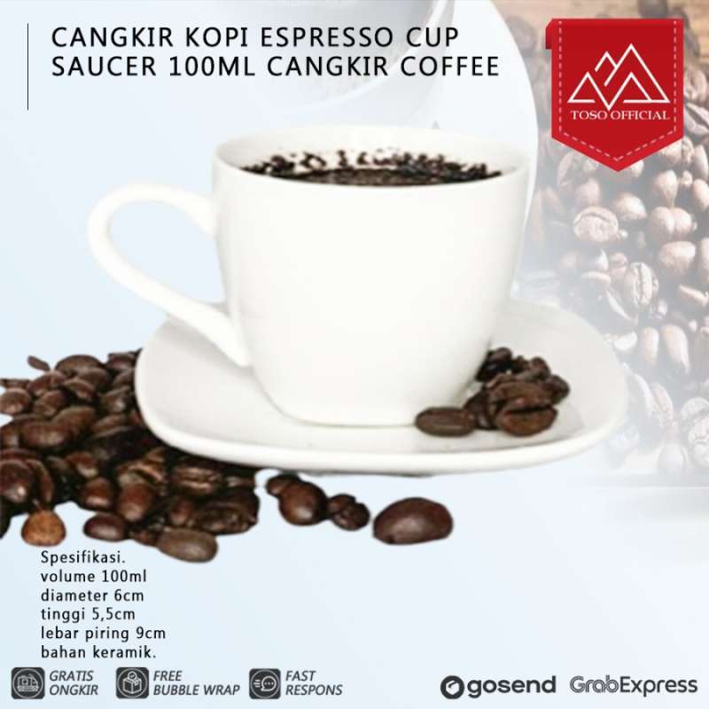 Promo Cangkir Kopi Espresso Cup Saucer 100ml Cangkir Coffee Cup Kopi