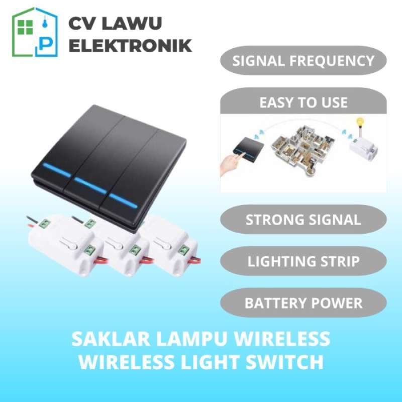 Promo Saklar Lampu Dinding Hotel Rumah Wireless Switch On Off Receiver ...