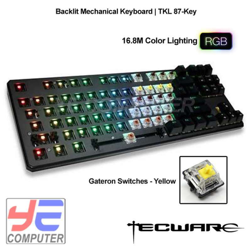 Promo TECWARE PHANTOM ELITE 87 RGB (Gateron Yellow) Mechanical