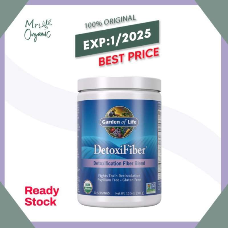 Promo GARDEN OF LIFE Detoxifiber 300gr serat detox pencernaan buang