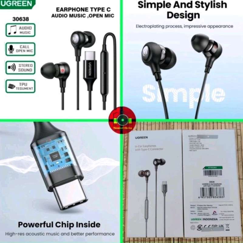 Headset Type-C Ugreen 30638 Earphone USB C Port Connector Hifi