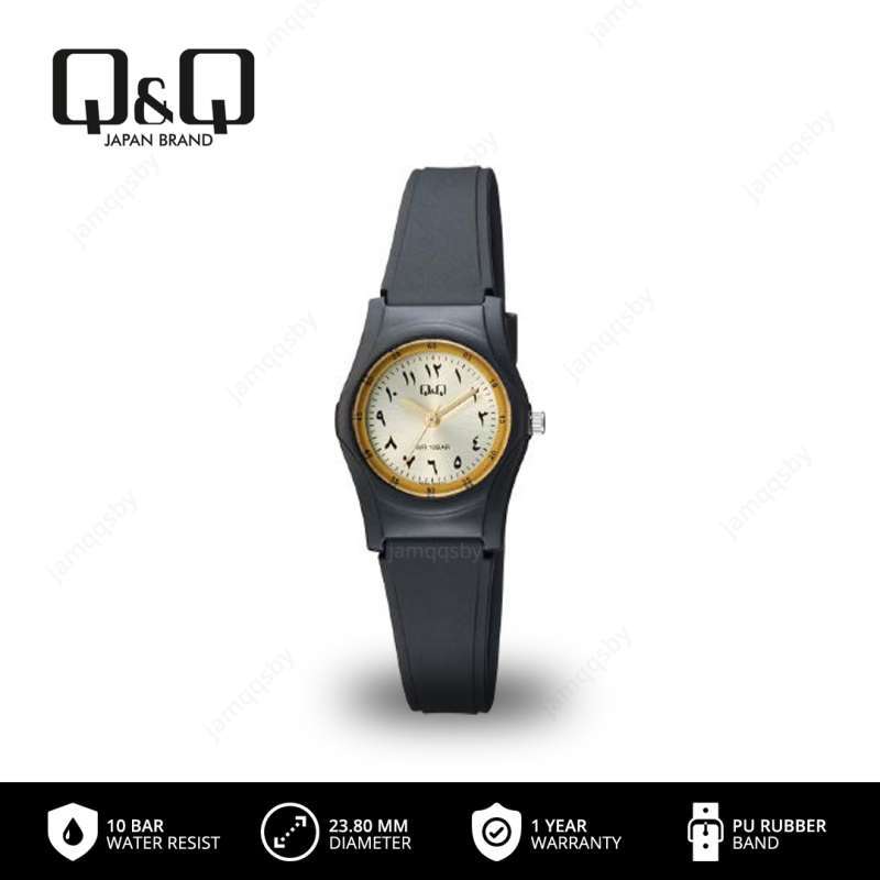 Q Q QnQ QQ Original Jam Tangan Casual Dial Arab Analog Karet V46 V46A Water Resist 10 BAR