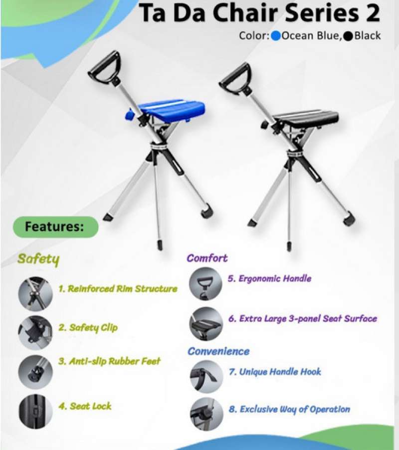 Promo tongkat kursi lipat ta da chair series 2 kursi lipat ta da