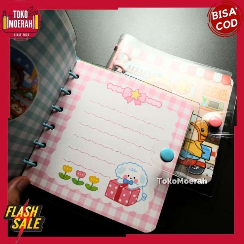 Jual BUKU BINDER SENMU MOMO NOTEBOOK BINDER 6 LUBANG CUTE GIRL LUCU COD ...