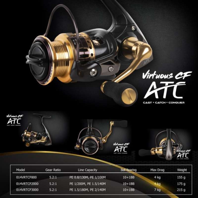 Promo Atc Virtuous Cf 800 2000 3000 Carbon Spinning Ul Sw Reel Laut 11 ...