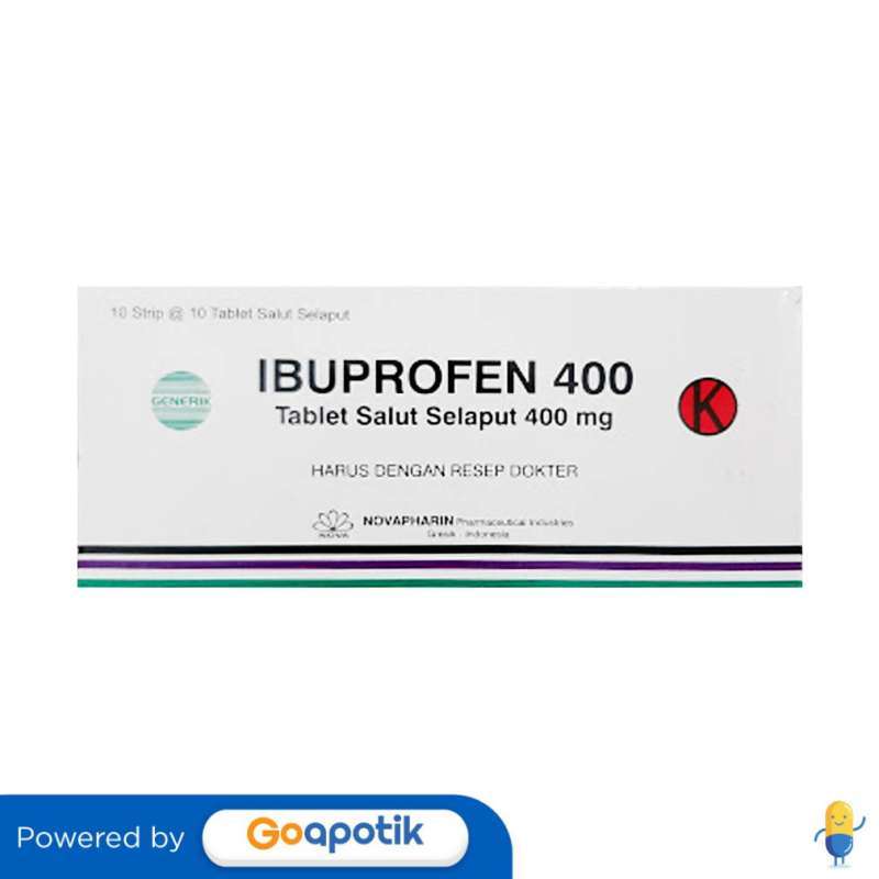 Jual IBUPROFEN NOVAPHARIN 400 MG BOX 100 TABLET di Seller Apotek Nia