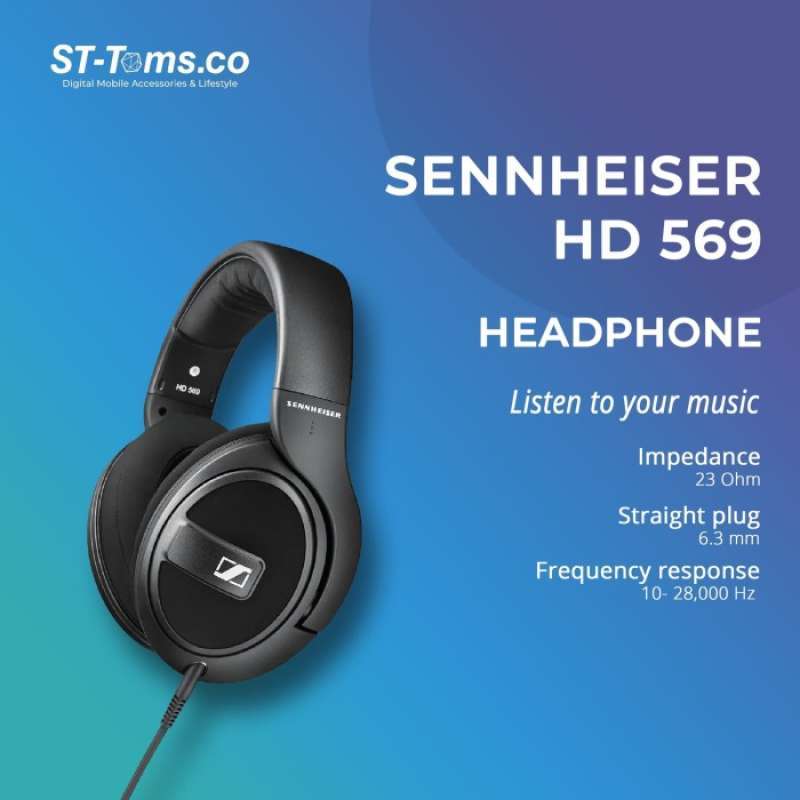 Sennheiser Around Ear Headphone with Inline Mic HD 569 HD569 Black