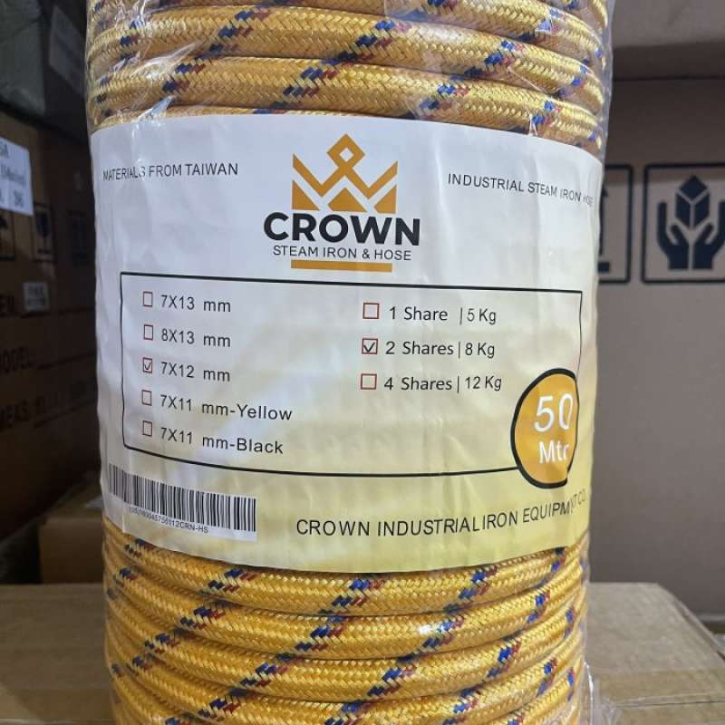 Promo Selang Setrika Uap Crown Kuning A / 1 Roll (50 Meter) 7 X 12 ...
