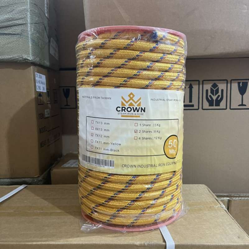 Promo Selang Setrika Uap Crown Kuning A / 1 Roll (50 Meter) 7 X 12 ...