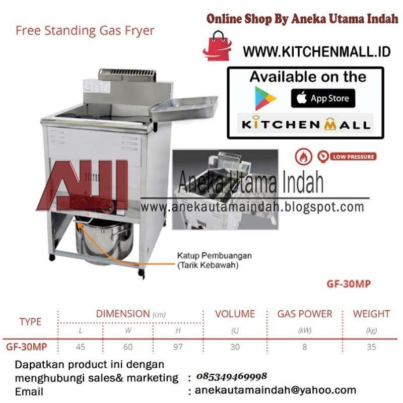 Promo Getra Deep Fryer Penggorengan Gas Gf30Mp Resmi Terbaik Diskon 2