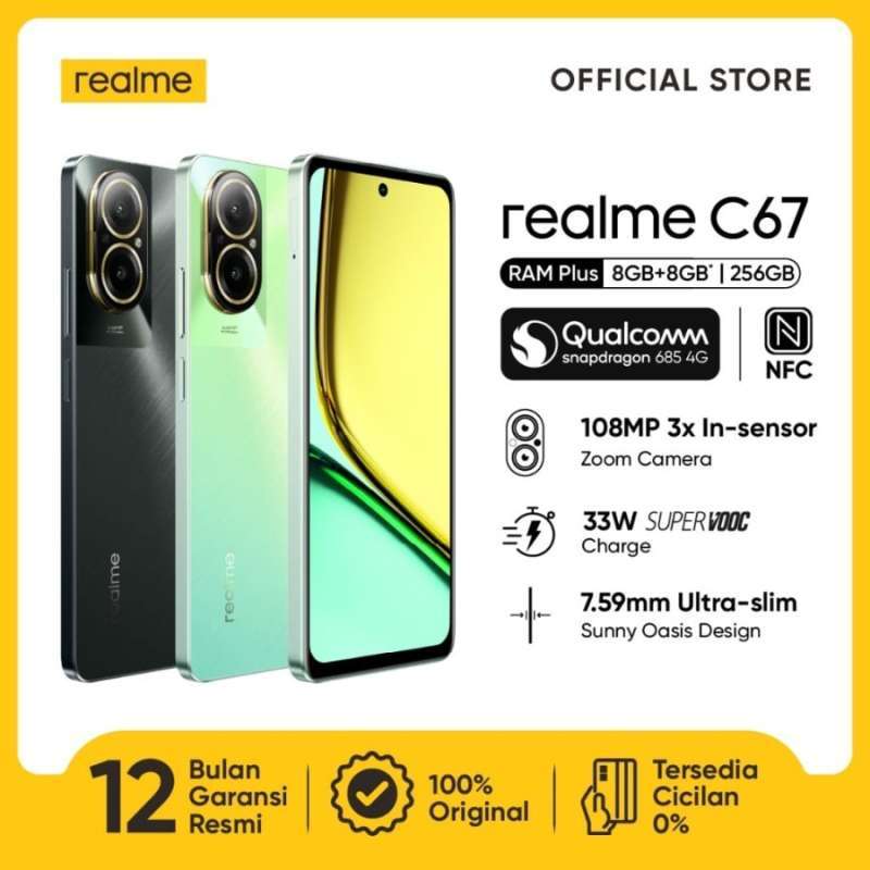 Jual Realme C67 8/128 Nfc & 8/256 Nfc Garansi Resmi Di