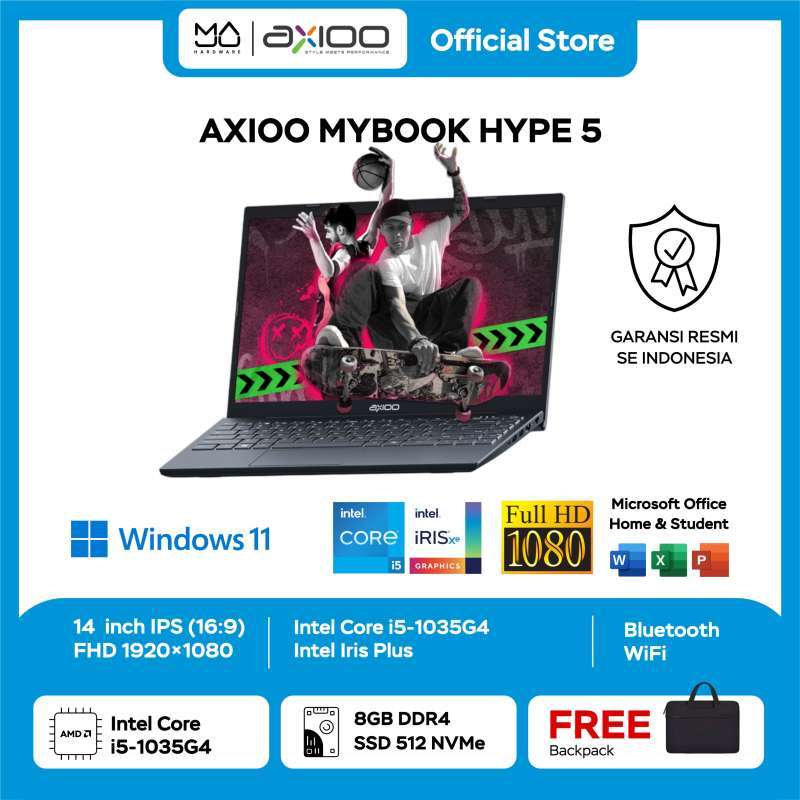Promo Laptop Axioo MyBook Hype 5 Core i5 1035G4 8GB SSD 512GB 14″ FHD ...