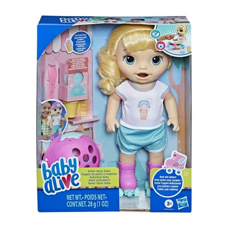 Baby Alive Roller Skate Baby 14-Inch Doll Blonde Hair
