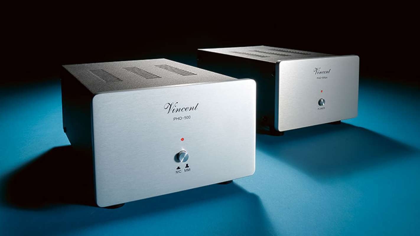 Vincent Audio PHO 500 MM/MC フォノプリアンプ (シルバー) 別々の電源シャーシ付き Turntable Preamp Vincent PHO-500 Phono Preamplifier - The