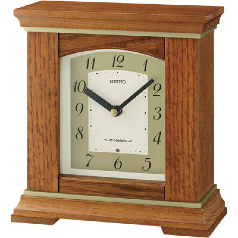 Jam Meja Seiko Japan Kayu Wooden Case QXW249 QXW249B Brown Original