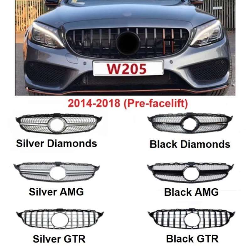 Promo PROMO MERCEDES W205 MERCY C CLASS GRILL HIDUNG CHROME GRILLE