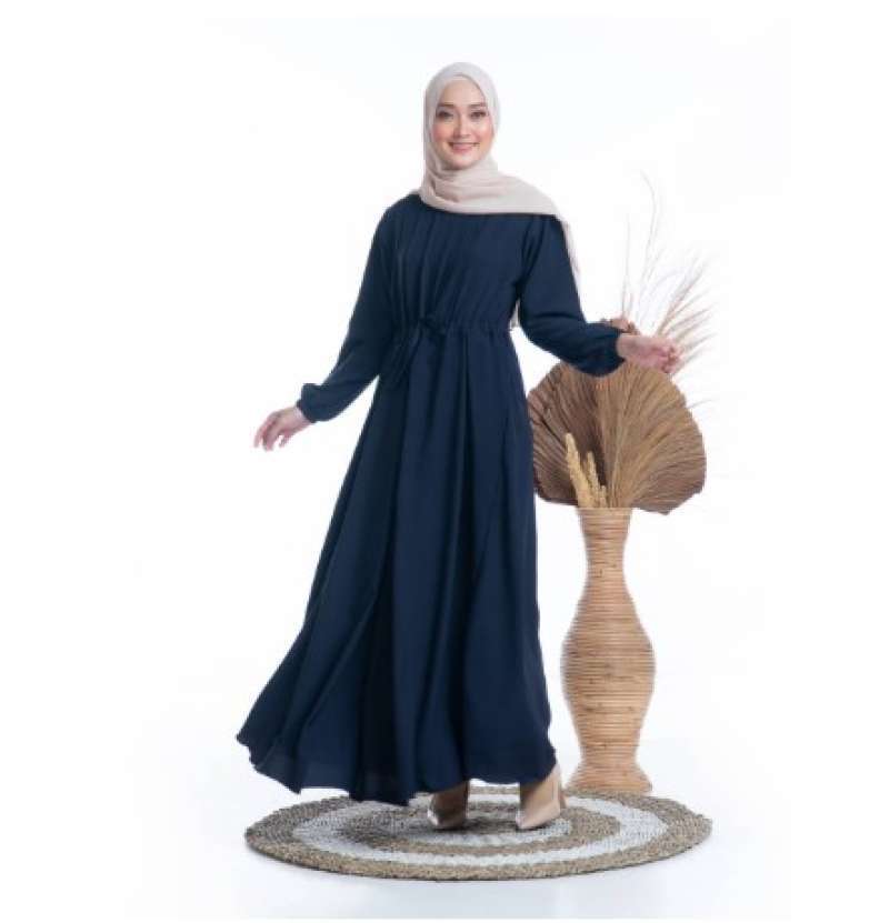 Baju Fashion Muslim Dress Simple Elegant Gamis Kekinian Set OOTD Hijab Korean Style