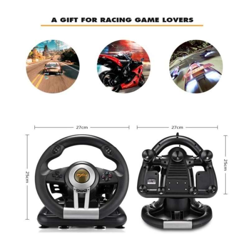 Promo PXN V3II Vibration Motor Racing Game Steering Wheel With Pedal PC ...