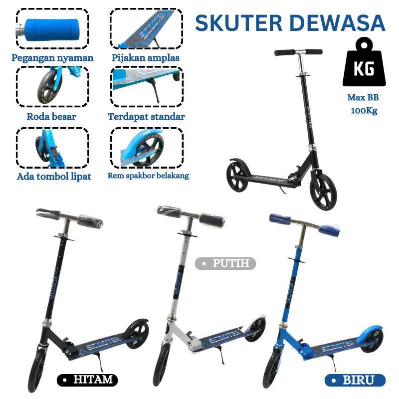 Promo Skuter Roda Dua Otopet Bisa Lipat Scooter Max Beban 100 Kg