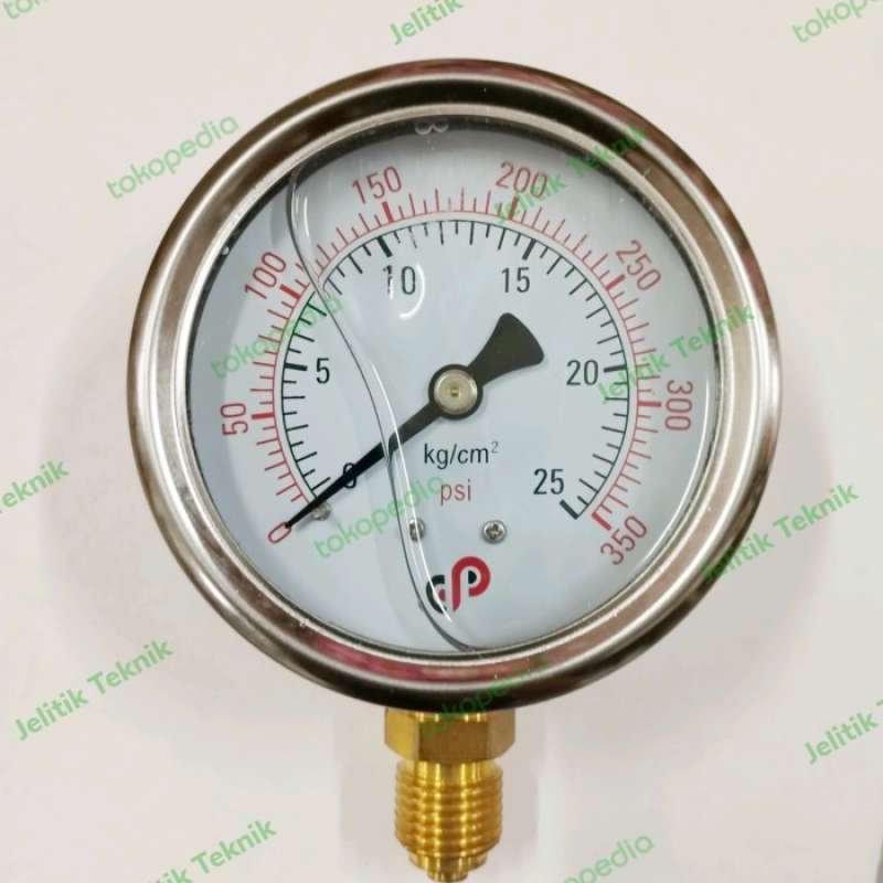 Promo Oil Pressure Gauge 1/4 Bsptsize 4 ,10 , 6 , 25 , 16 Kg 16 Bar