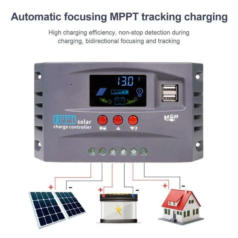 Jual Hxc Solar Charge Controller Mppt 2 Usb Automatic Identify 12v/24v ...