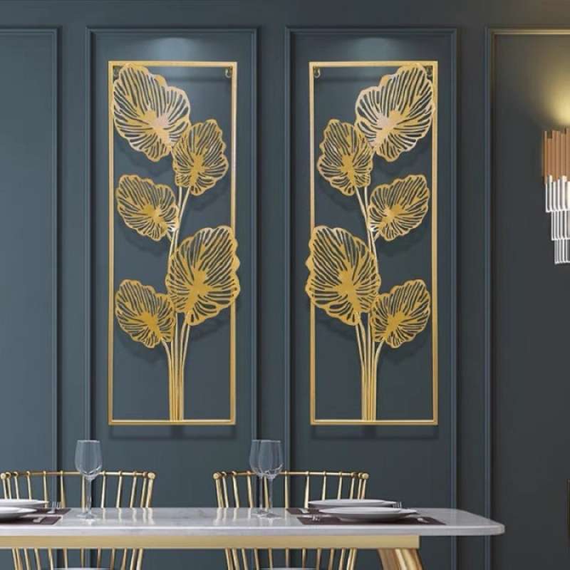 Promo Wall Decor Hiasan Dinding Metal Gold Pajangan Leaf Terbaik