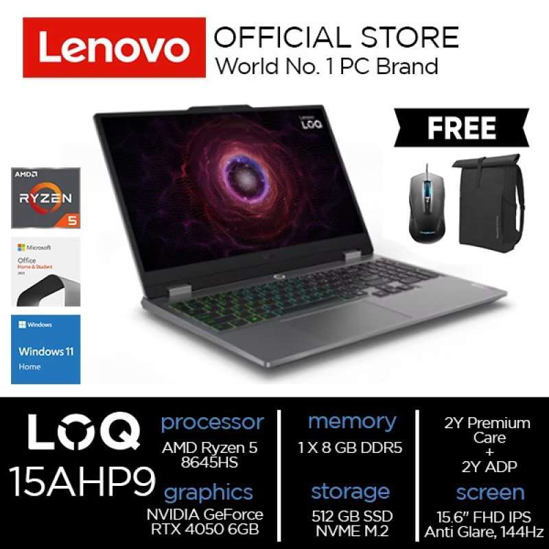 LENOVO LOQ RYZEN 8645HS RTX4050 512GB SSD 8GB 144 OHS