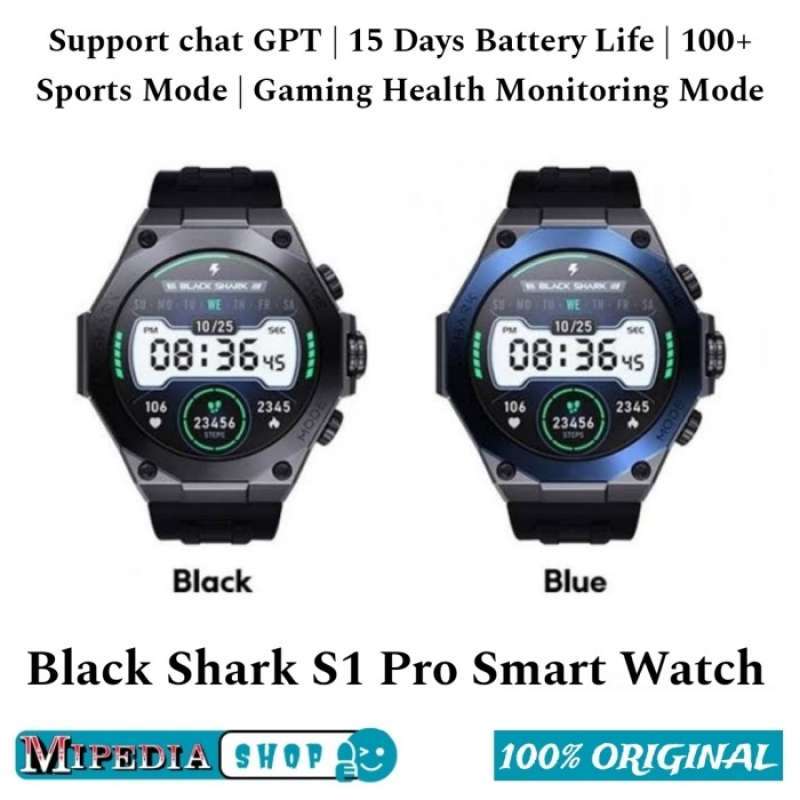 Black Shark S1 Pro Smartwatch Prend en Charge Le Chat GPT, autonomie de la Batterie de 15 Jours, écran AMOLED de 1,4, Mode Surveillance de la santé des Jeux, Plus de 100 Modes Sport, IP68, Bleu Black Shark S1 Pro Smartwatch Prend en Charge Le Chat GPT, autonomie de la Batterie de 15 Jours, écran AMOLED de 1,4, Mode Surveillance de la santé des Jeux, Plus de 100 Modes Sport, IP68, Bleu