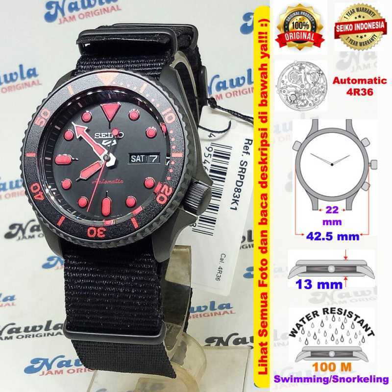 Promo Seiko 5 Sports Srpd83k1 Automatic Black Red Jam Tangan Pria Srpd83 Diskon 18 Di Seller Nawla Jam Original Jambangan Kota Surabaya Blibli