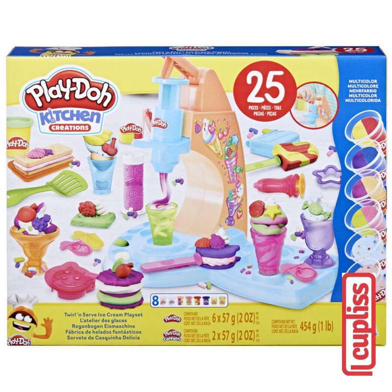 Promo Play Doh Playset Twirl N Serve Ice Cream Hasbro F7378 Playdoh Compound Diskon 1 Di Seller