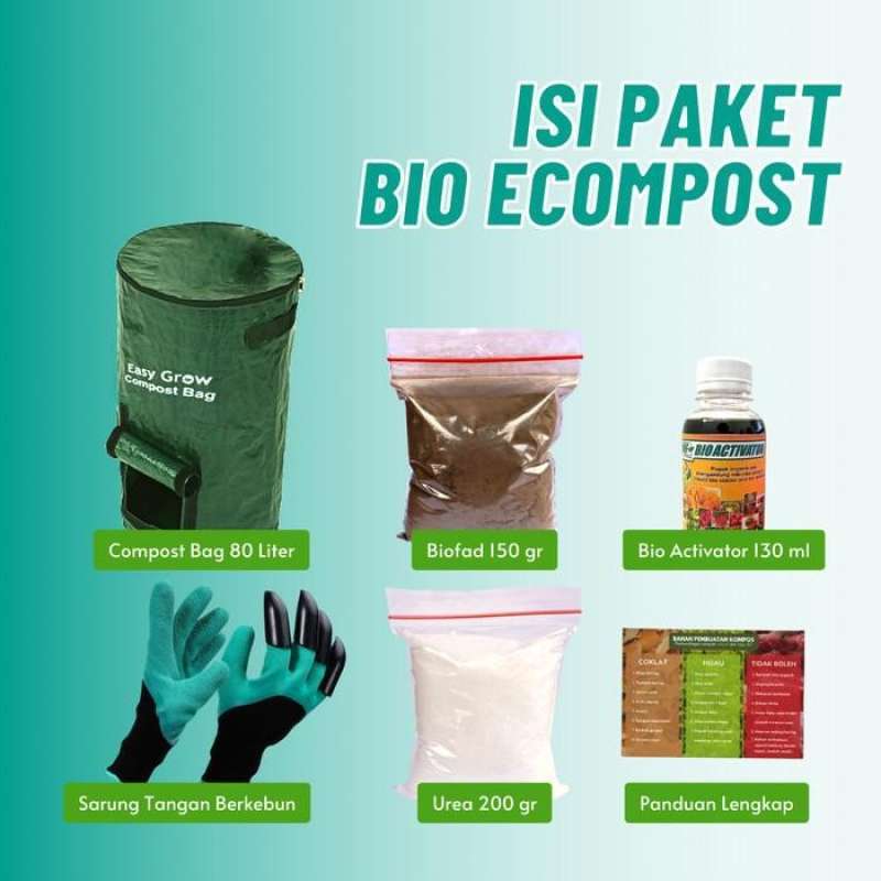 Promo Ready Stock Bio Ecompost Paket Komposter Lengkap Compost Bag 80 ...