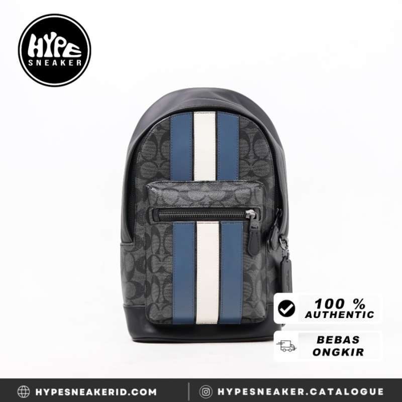 Promo Tas Coach Stripe Blue White Monogram Black Cross Body Bag 100 Original Diskon 35 Di Seller Hypesneaker.idn Official Store Hypesneaker.id Kota Semarang Blibli
