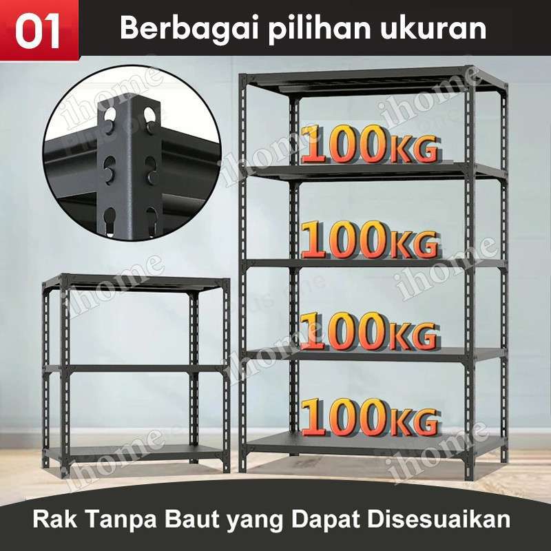 Promo Jp Rak Besi (100persen Besi)rak Besi Siku 5 Su - ⬜100*40*180cm(5l ...