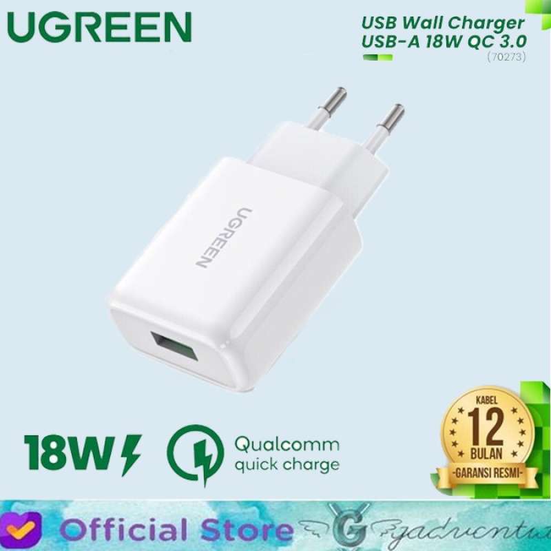 Promo Ugreen Adaptor Kepala Charger Cd122 18w Quick Charging 3.0 ...