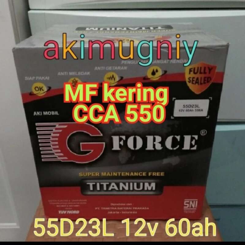 Promo Aki Mobil Xtrail Serena Mirage Juke G Force Mf 55d23l 12v 60ah