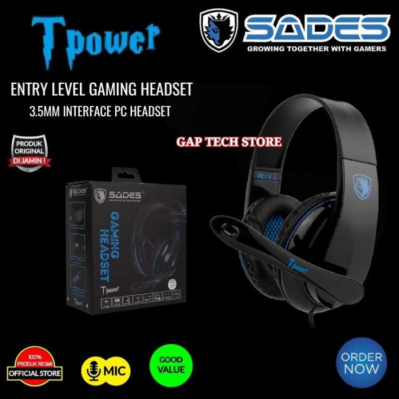Promo 100 Produk Ori Sades T Power / Tpower Entry Level Gaming Headset