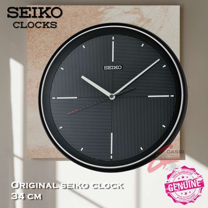 Promo Jam Dinding Seiko Original 34 Cm Qxa-816 Black Diskon 22% Di