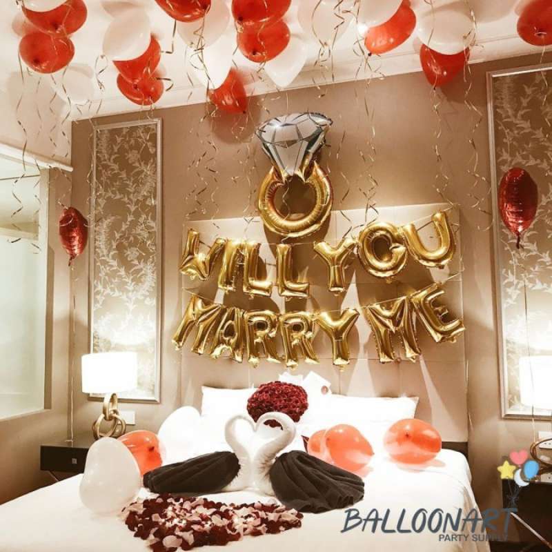 Promo Diamond Ring Posal Dekorasi Set/balon Foil Cincin/balon Lamaran