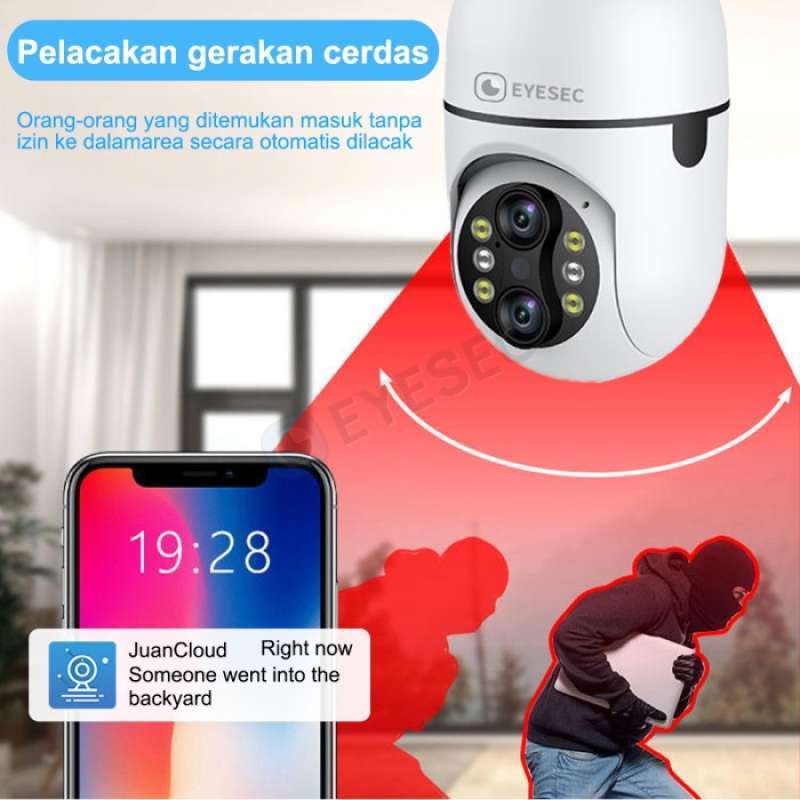 Jual Cctv Bohlam Eyesec 3mp 10x Optical Zoom Ptz Komunikasi 2 Arah Di ...