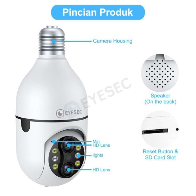 Jual Cctv Bohlam Eyesec 3mp 10x Optical Zoom Ptz Komunikasi 2 Arah Di ...