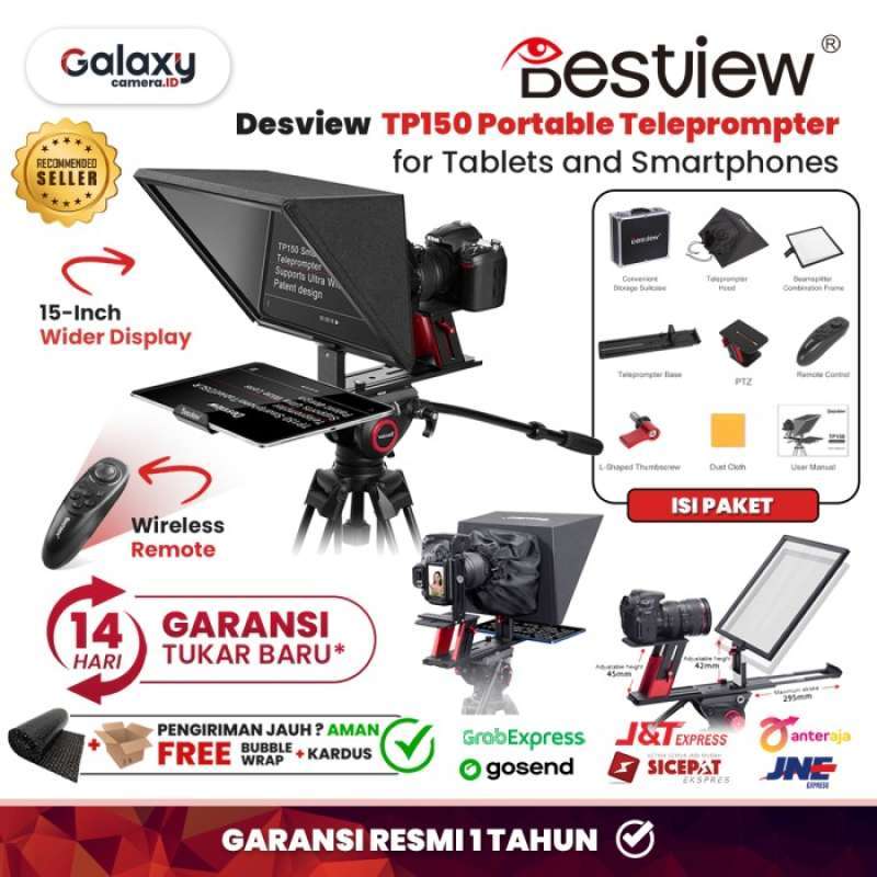 Desview - T3 - Teleprompter voor Smartphone, Tablet of DSLR Camera tot 8 - met Afstandsbediening - HD Display Glass - Video Opname - Autocue - Live Streaming Desview - T3 - Teleprompter voor Smartphone, Tablet of DSLR Camera tot 8 - met Afstandsbediening - HD Display Glass - Video Opname - Autocue - Live Streaming