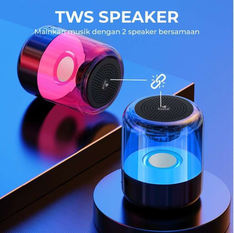 KISONLI Speaker Bluetooth LP-5S Mini Subwoofer 5W Super Bass RGB