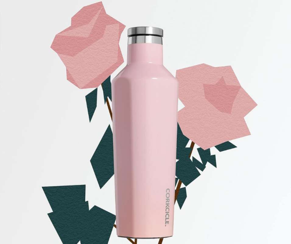 Flacon De Cantine Corkcicle 16 Oz (475 Ml) – Rose Métallique – Neuf – Garde Chaud Et Froid