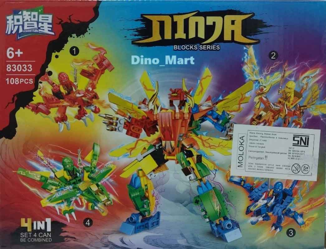 Jual Brick Ninja Naga Dan Robot In Robot 83033 Dino Mart