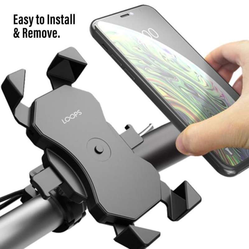 Loops Bike Phone Holder H01 - Black (Garansi TAM 12 Bulan)